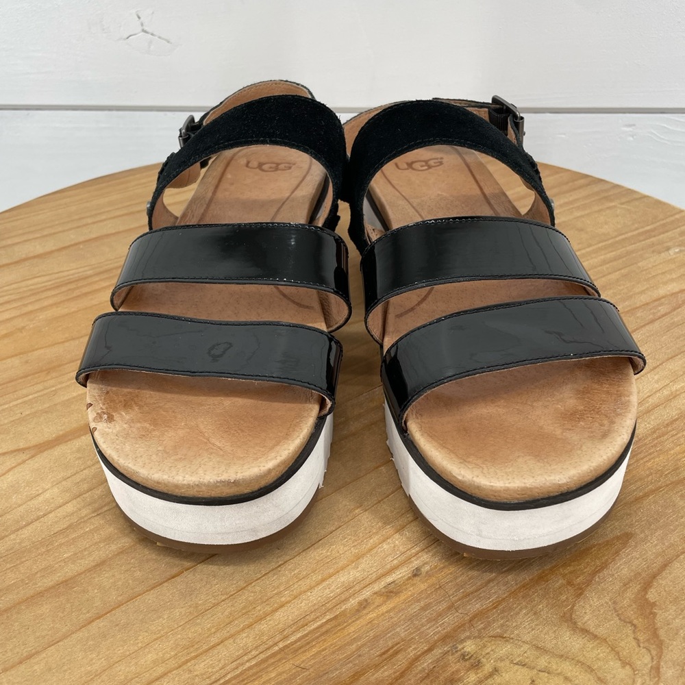 UGG Black and White Women's Sandals - Picture 7 of 12